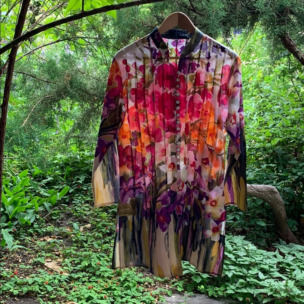 100% cotton beautiful button down tunic